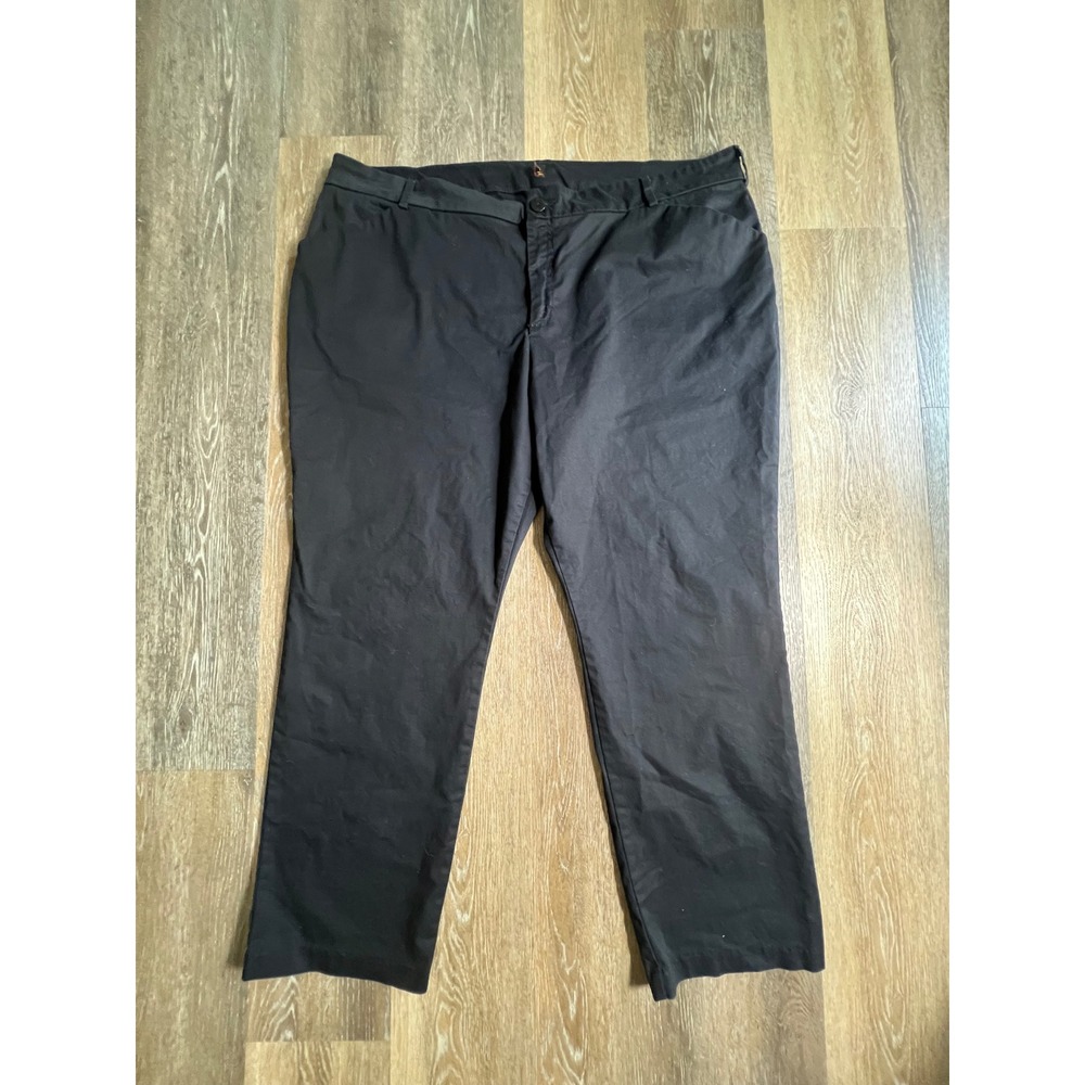 Lee Trousers Women 24W Black Wrinkle Free Stretch Straight Leg Work Pants